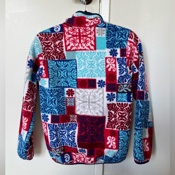 Patagonia Synchilla Snap-T Makai Totally Red Patchwork Pull Over Fleece Size XS - Picture 7 of 11